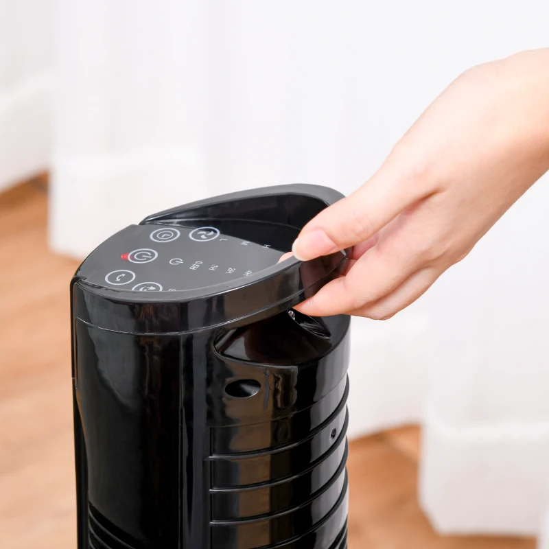 HOMCOM Säulenventilator 50W Fernbedienung Timer 3 Modi 3 Geschwindigkeiten Oszillierend Leise Schwarz