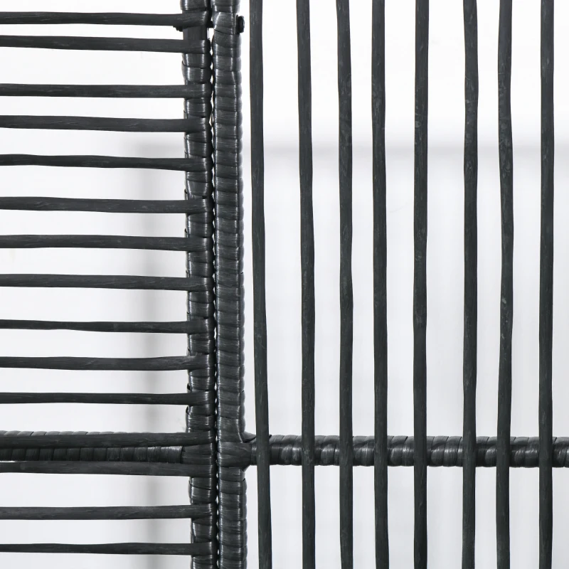 Outsunny Jardinière avec treillis, résistante aux intempéries, en rotin de polyéthylène, 103 x 103 x 29 cm, Noir