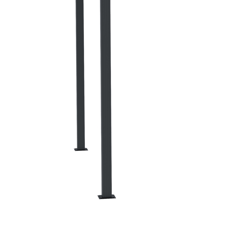 Outsunny Pergola 3 m x 3 m, avec Schiebedach, résistant aux intempéries, Aluminium, Noir