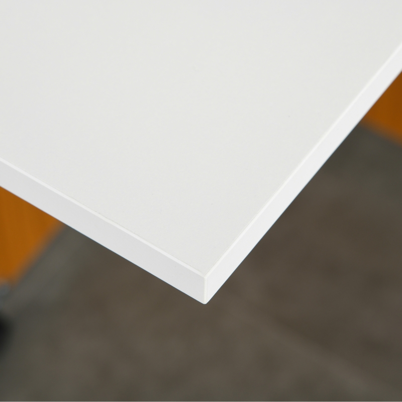 HOMCOM Table à manger pliante extensible, mobile, design moderne, 120 cm x 80 cm x 73 cm, Teck + Blanc