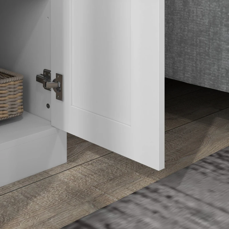 HOMCOM Schrank 2 Türen Aufbewahrungsmöbel mit 4 Regalen, zeitgenössischer Stil, 60L x 36,5B x 175H