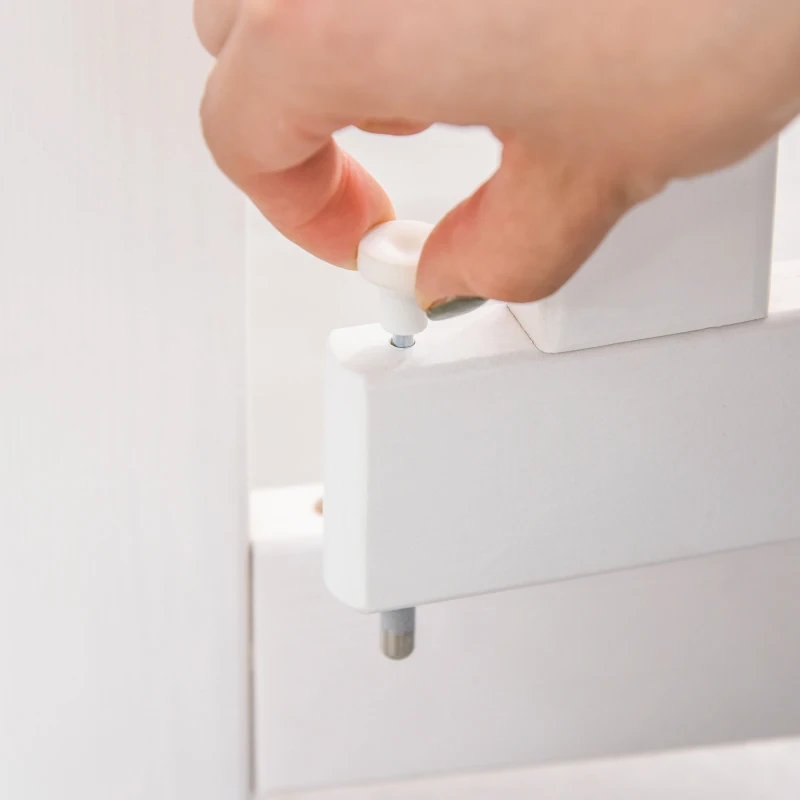 PawHut Barrière de Sécurité pour Chiens 4 Panneaux, 220 x 91 cm, Pliable Porte, Barrière Autoportante pour Chiens avec 2 Pieds de Soutien, Barrière en Bois pour Couloir, Cuisine, Escalier, Blanc