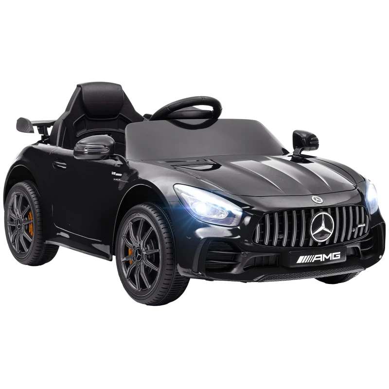 AIYAPLAY Voiture électrique pour enfants Mercedes 3-5 km/h, télécommande, lumière & musique, Noir