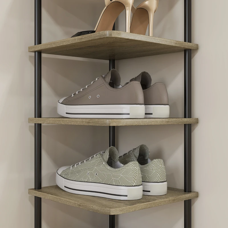 HOMCOM Schuhschrank mit 8 Ebenen, Schuhaufbewahrung mit Metallrahmen - 28B x 26T x 125H cm