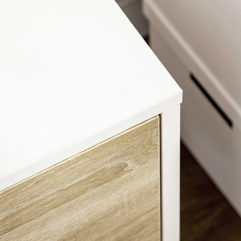 HOMCOM TV Schrank TV Sideboard Aufbewahrungsschrank auf Beinen mit 2 Schränken aus Holz für Schlafzimmer Wohnzimmer 110 x 40 x 50 cm