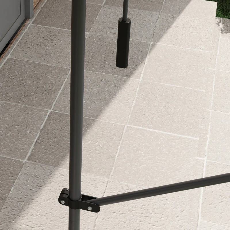 Outsunny Freistehende manuelle einziehbare Markise 2,5L x 1,2B x 2,1-3H m einstellbare Neigung Metall Alu Polyester Sand