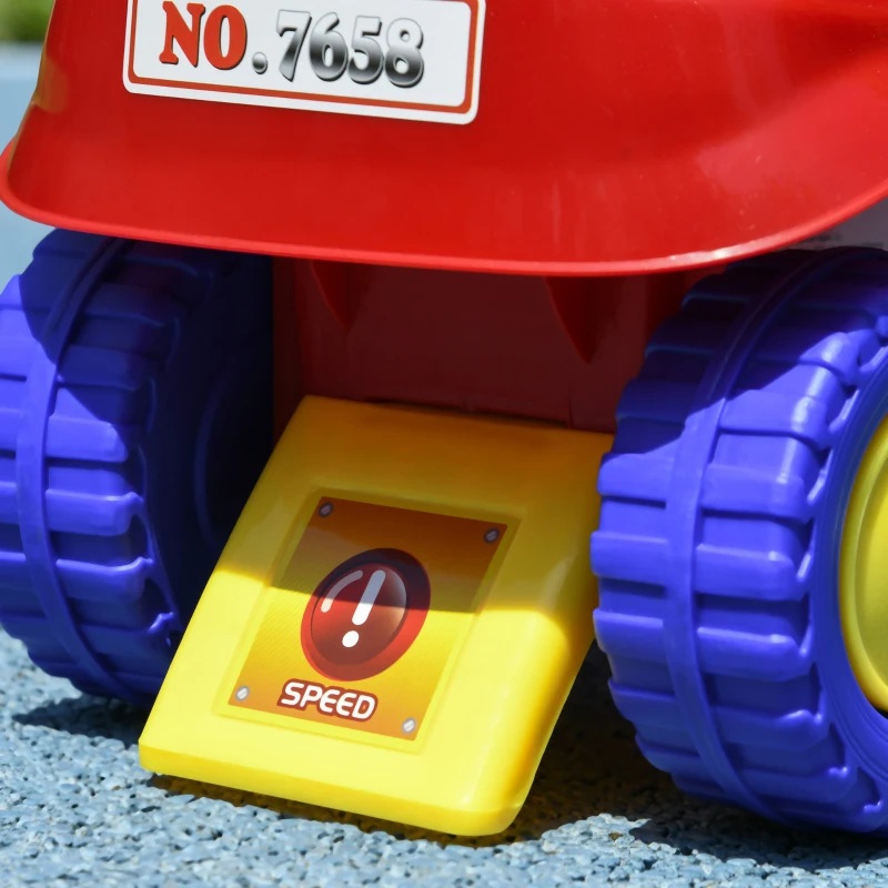 AIYAPLAY Lauflernwagen Feuerwehrtruck für Kinder Schiebefahrzeug 18-36 Monate Stauraum Lichter Musik rot