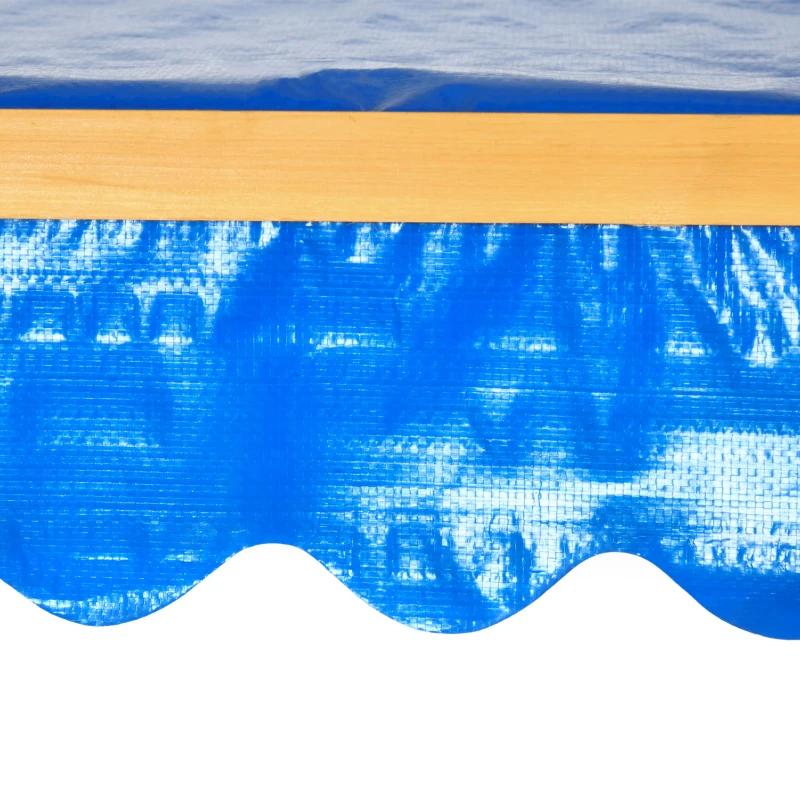 Outsunny Bac à Sable Bac à Sable avec Maison de Jeu Bac à Sable avec Auvent, 133 x 129 x 137, 5 cm, Bois + Bleu