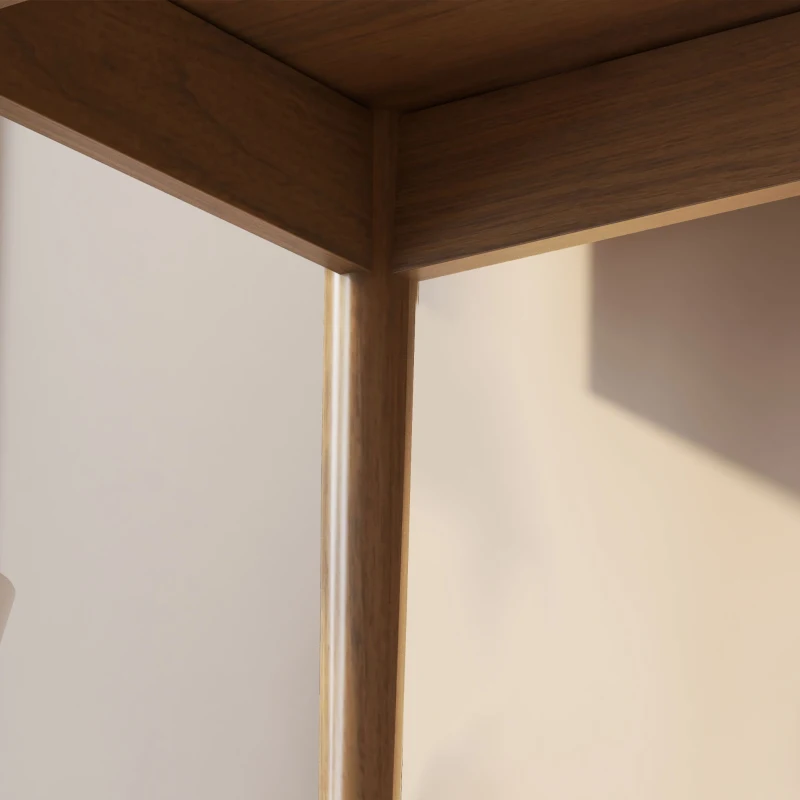 HOMCOM Schreibtisch Arbeitstisch Vintage-Design mit 3 Schubladen 3 Fächern Massivholzbeinen 110 x 54 x 91,5 cm Nussbaum-Optik