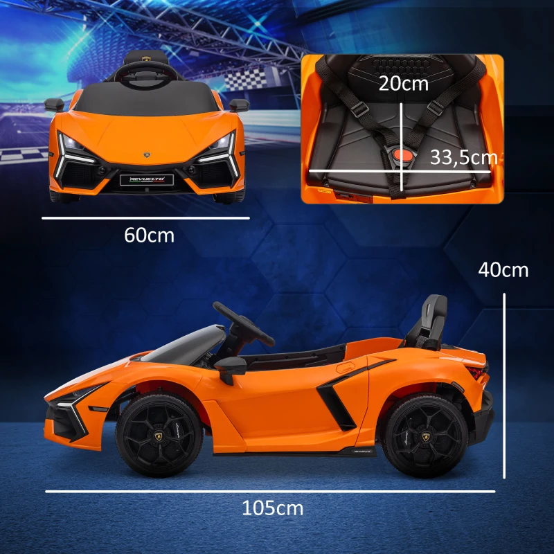 AIYAPLAY Voiture électrique pour enfants de 3-5 ans, conduite douce, télécommandée, avec klaxon, plastique et métal, Orange(m-3)