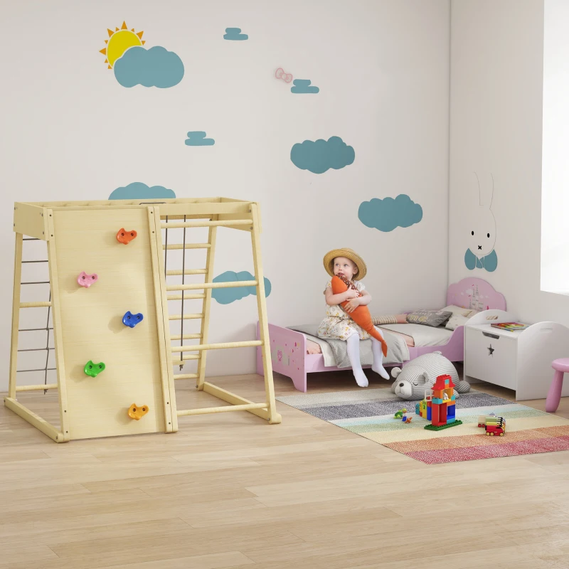 HOMCOM Kinderbett - Kinderbett Design Prinzessin Motiv Schloss - Lattenrost inklusive - MDF Sperrholz Rosa
