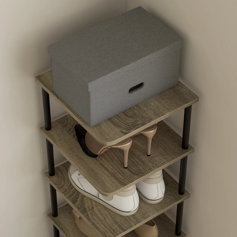 HOMCOM Schuhschrank mit 8 Ebenen, Schuhaufbewahrung mit Metallrahmen - 28B x 26T x 125H cm