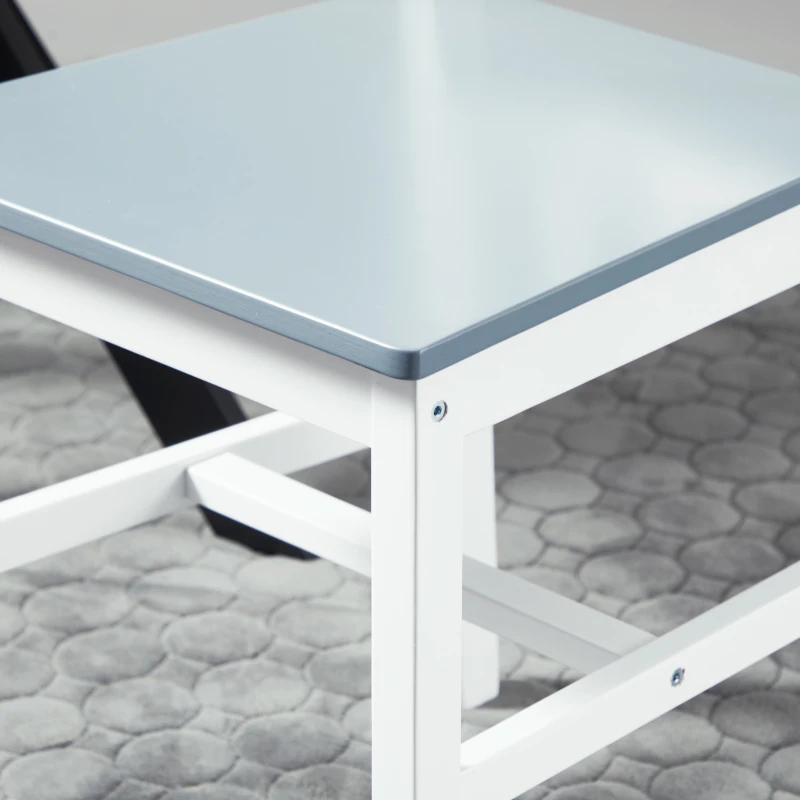 HOMCOM Ensemble de 2 chaises de salle à manger, Chaises de cuisine en bois massif, 41 cm x 46,5 cm x 85,5 cm, Blanc