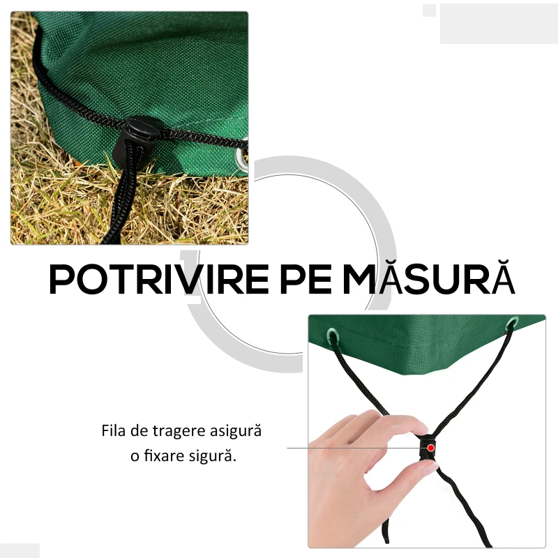 Outsunny Husă pentru Leagăn cu 3 Locuri, Protecție Împotriva Ploii pentru Mobilier de Exterior, 240x133x185 cm, Verde