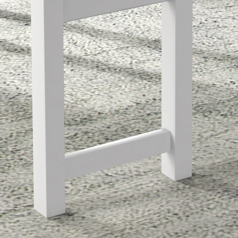 HOMCOM Groupe de sièges, Ensemble de table à manger 4 pièces, 1 Table, 1 Banc, 2 Chaises, Gris + Blanc