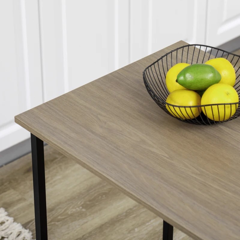 HOMCOM Zentrale Insel Bar-Tisch mit klappbarer Seitenplatte und 3 Regalen 120 x 76 x 91,4 cm Hellgrau