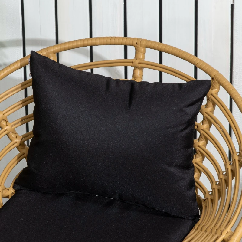 Outsunny Set aus 2 Gartenstühlen aus Stahl und PE-Rattan mit gemütlichen Kissen 71,5 x 64 x 75 cm