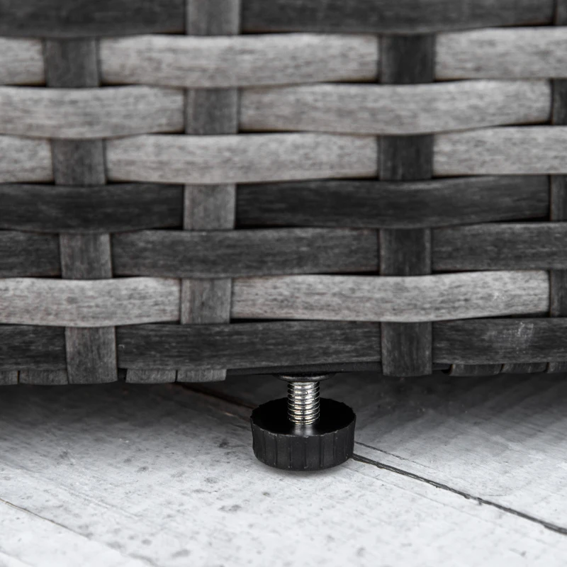 Outsunny Îlot de Soleil Salon de Jardin en Rotin PE, incl. Coussins, 175 cm x 180 cm x 147 cm, Gris