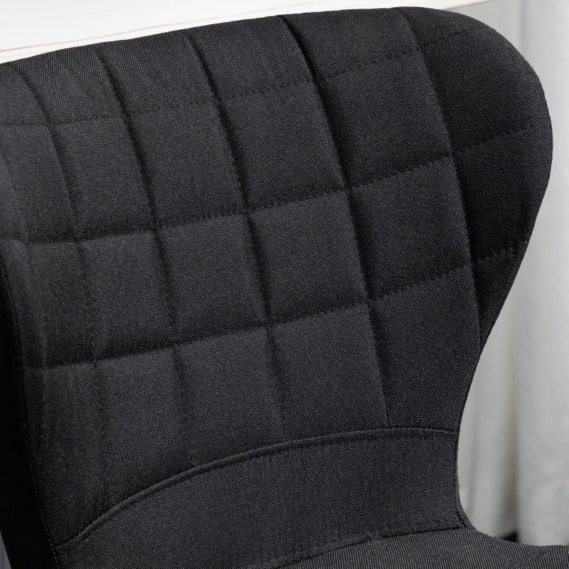 HOMCOM Set aus 2 zeitgenössischen Design-Barhockern Höhenverstellbar 59-81 cm 360° Drehbar Leinen Schwarz