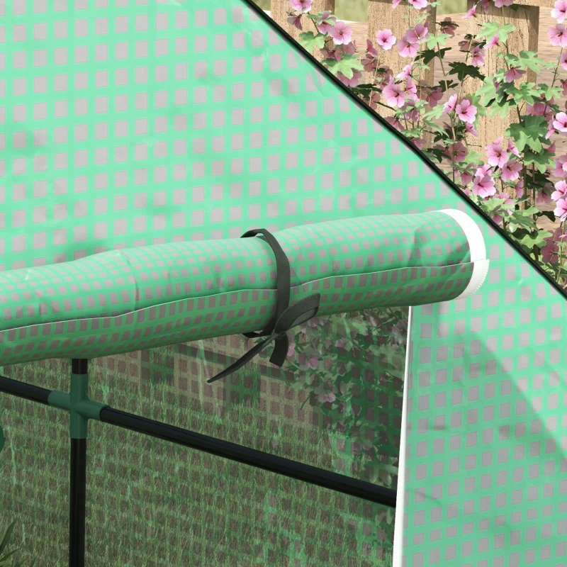 Outsunny Garten-Gewächshaus mit 1 Tür, 1 Fenster, 3-stufige Regale für Gemüse Pflanzen Blumen PE Plane 140 x 143 x 190 cm