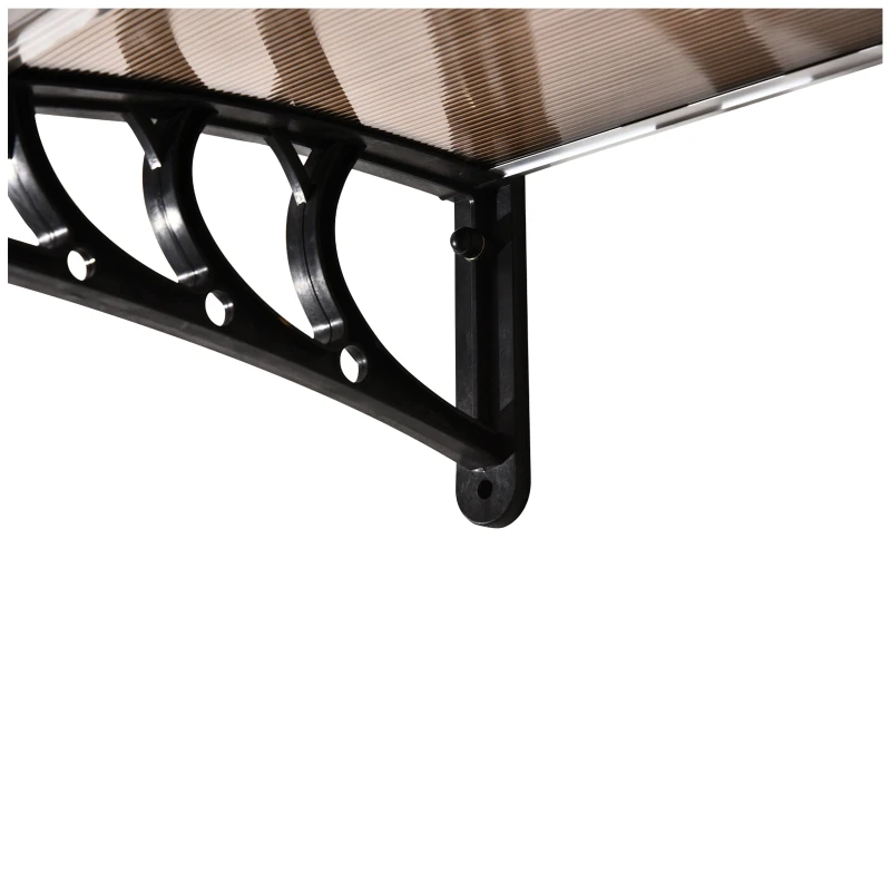 Outsunny Auvent Porte d'entrée 120 x 75 cm Auvent Incliné Protection Polycarbonate
