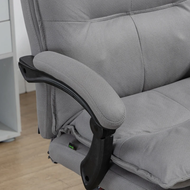 Vinsetto Fauteuil de bureau massant et chauffant, chaise de bureau, hauteur réglable, dossier inclinable, 66x74x121,5cm gris