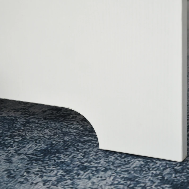 HOMCOM Tavolo Consolle a Ribalta con Vano Mensola, Tavolino da Salotto e Cucina, Tavolo a Ribalta, Pieghevole, Salvaspazio, Color Legno e Bianco, 118x80x72cm