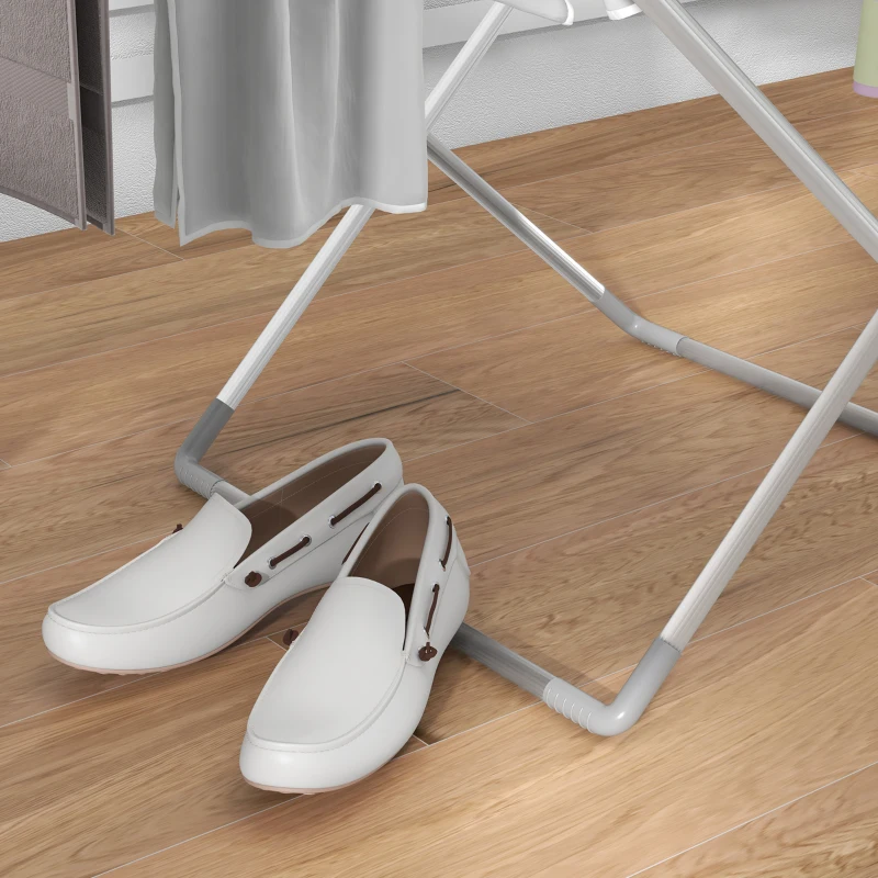 HOMCOM Wäscheständer Wäschetrockner 2 ausziehbare seitliche Flügel Aluminiumlegierung 144 x 53 x 96 cm