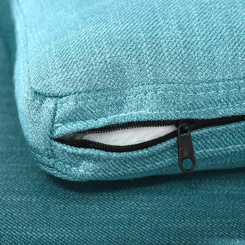 HOMCOM 2-Sitzer-Sofa im zeitgenössischen Stil mit 2 Taschen an den Armlehnen Stahlbeine mit Pulverbeschichtung Stoffbezug Leinenoptik blau