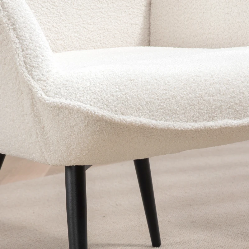 HOMCOM Fauteuil rembourré, design moderne, 71x77x102cm, Crème