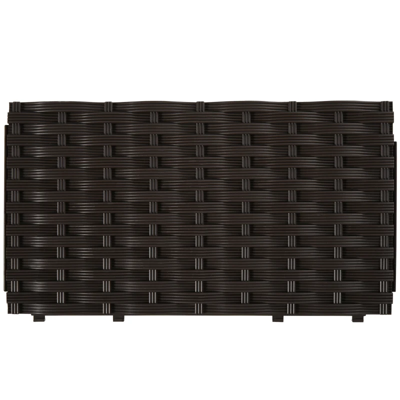 Outsunny Bac surélevé, Bac à plantes avec trous de drainage, Bac à fleurs style rotin, en plastique, Marron, 40 x 40 x 44 cm