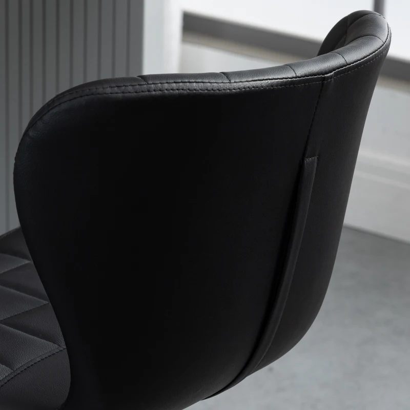 HOMCOM Set mit 2 modernen Design-Barhockern, höhenverstellbar 59-81 cm, 360° drehbar, PU Schwarz