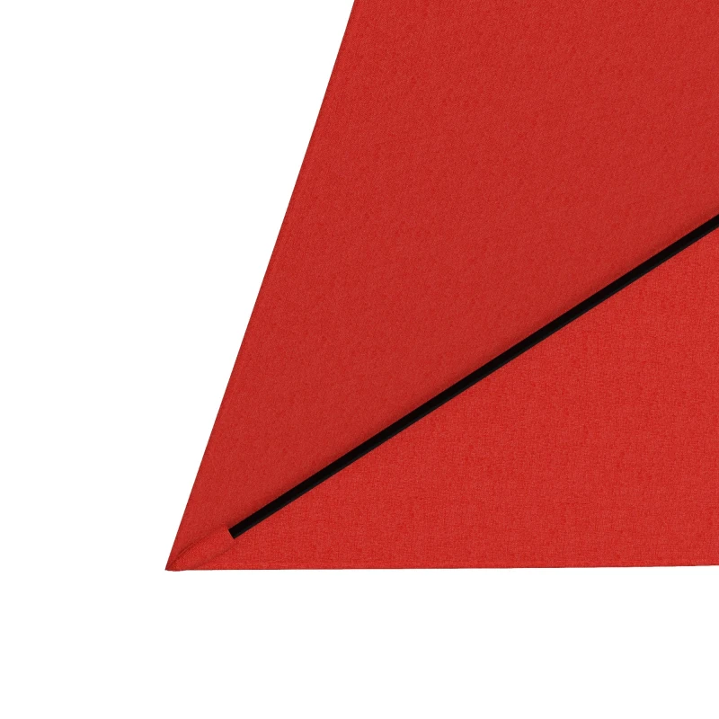 Outsunny Sonnenschirm rechteckig neigbar 2x3 m mit Kurbel wasserdichte Polyester-Hochdichtgewebe 180g/m² rot