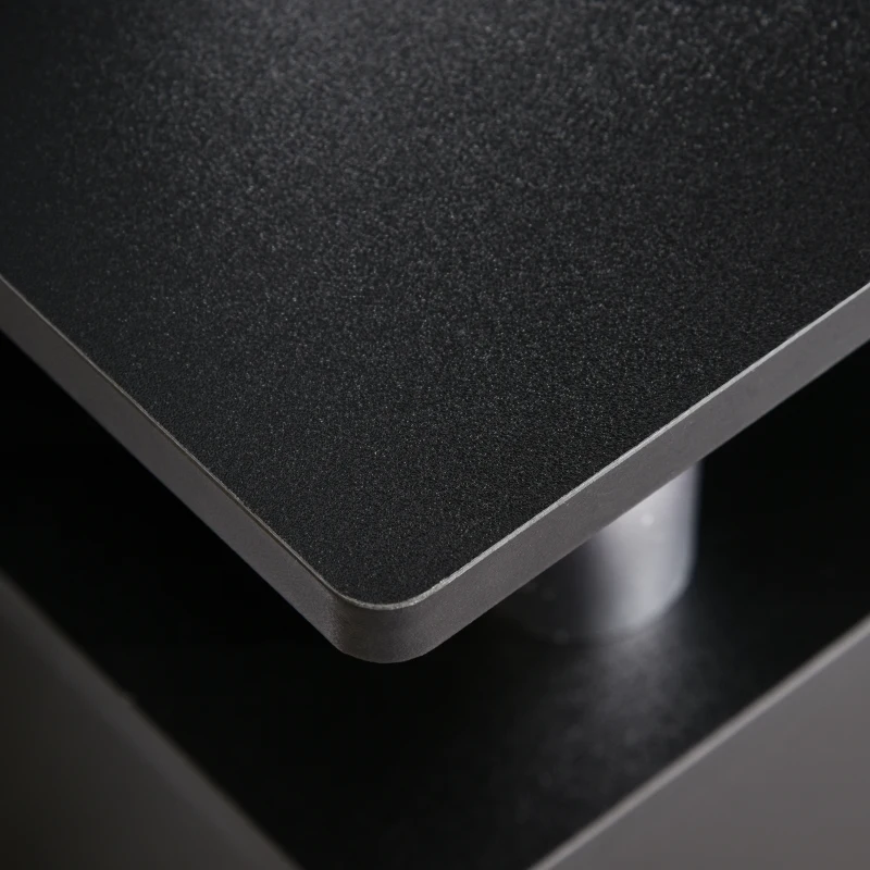 HOMCOM TV-Bank im zeitgenössischen Design mit Multi-Aufbewahrung: 2 Türen Zentrale Nische Regal Große Plattform 120L x 40B x 52H cm Schwarz Chrom