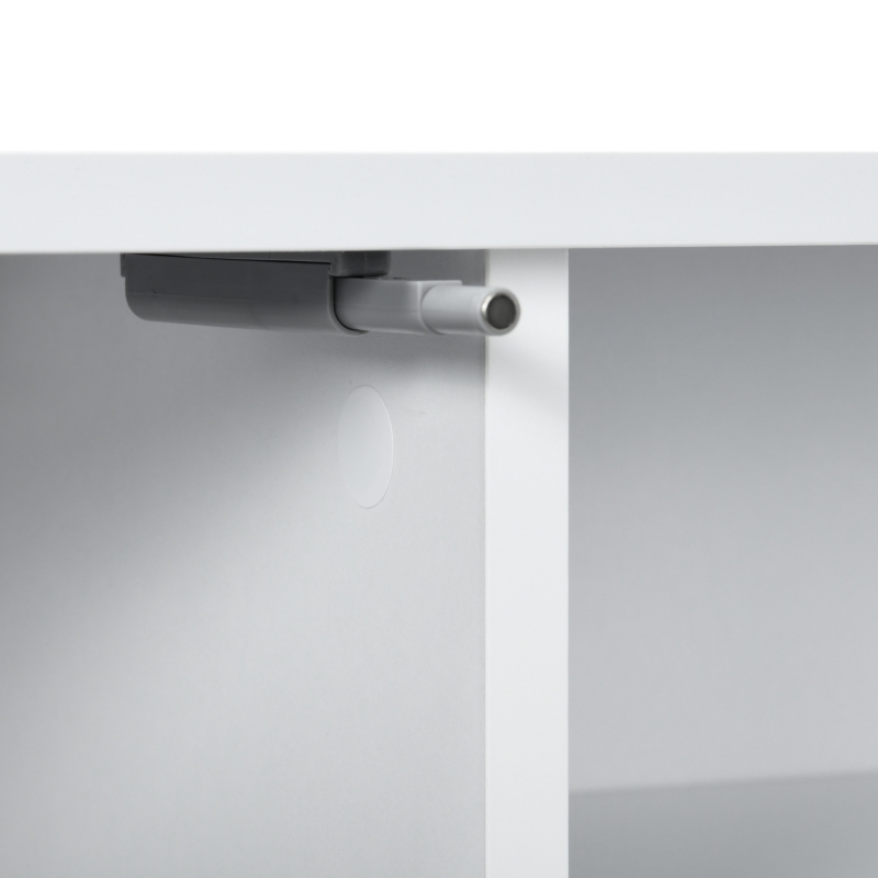 HOMCOM Wandmontiertes TV-Möbel im zeitgenössischen Stil 2 Schränke 2 zentrale Fächer und 2 Kabeldurchführungen 140 x 30 x 30 cm weiß