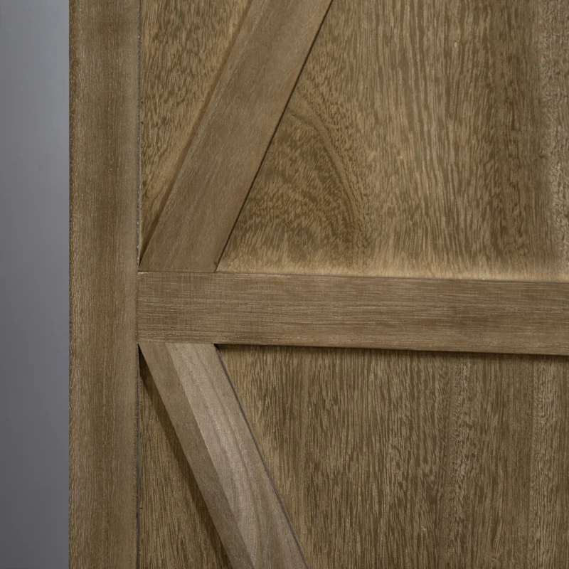 HOMCOM Innenraum-Paravent 4 Paneele 182L x 170H cm Landhausstil Chic - Raumteiler mit Gittern - Paulownia-Holz Braun Grau