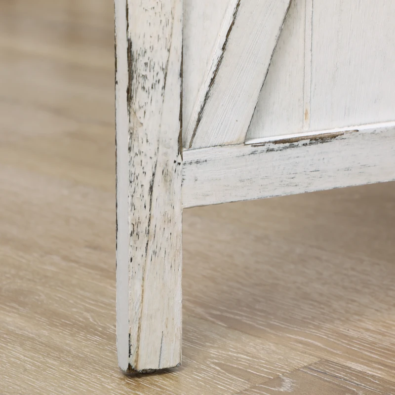 HOMCOM Paravent Raumteiler Innenraum faltbar 3 Paneelen Paulownia-Holz 120 x 170 cm altweiß
