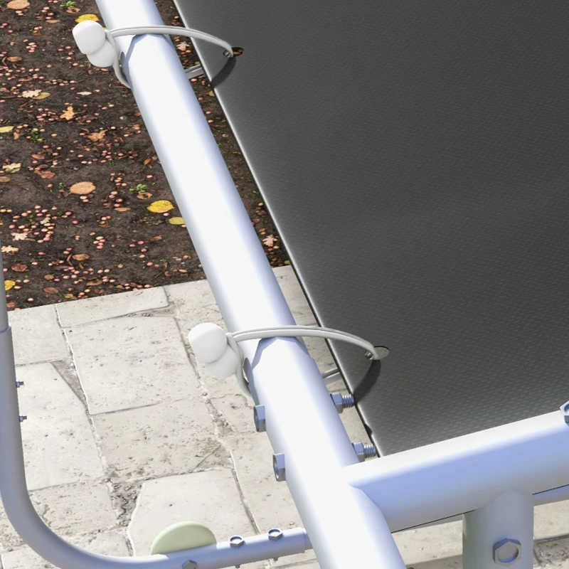 Outsunny Pavillon mobile, avec roues, sacs de sable inclus, cadre en métal, 3x3m, Gris