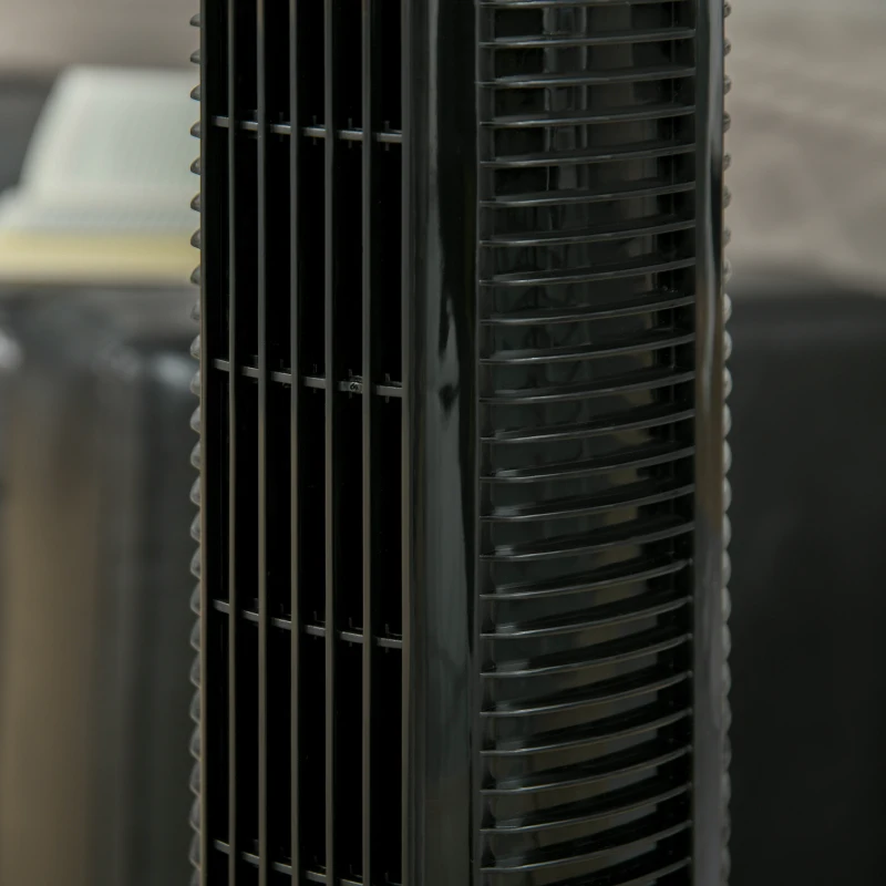 HOMCOM Moderne Säulenventilator 3 Geschwindigkeiten mit 70° Oszillation Griff Leistung 50W Ø 20 x 78,5 cm Schwarz