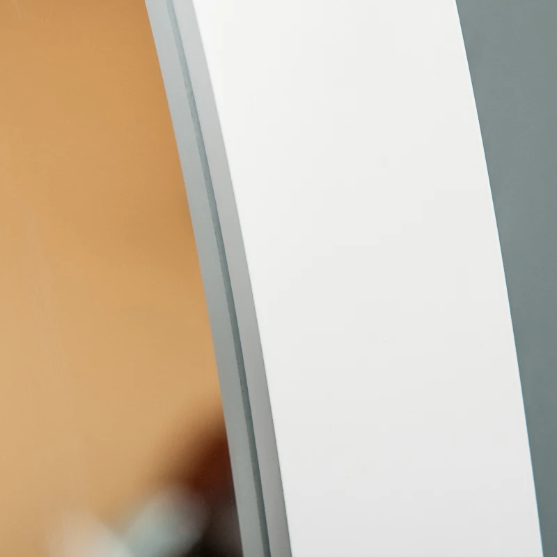 HOMCOM Specchio da Terra Ovale a Figura Intera con Inclinazione Regolabile, 47.5x45.5x154.5cm, Bianco