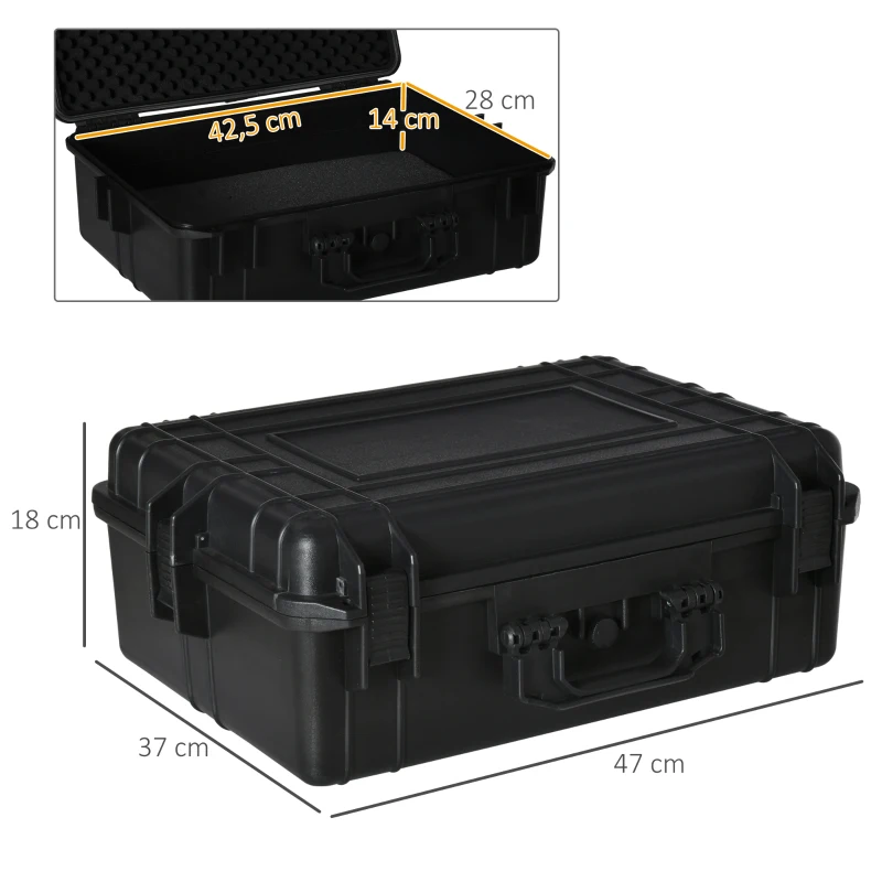 Stoßfeste Kameratasche - Outdoor-Kameratasche - vorgeschnittener Schaumstoff - wasserdicht - PP Schwarz