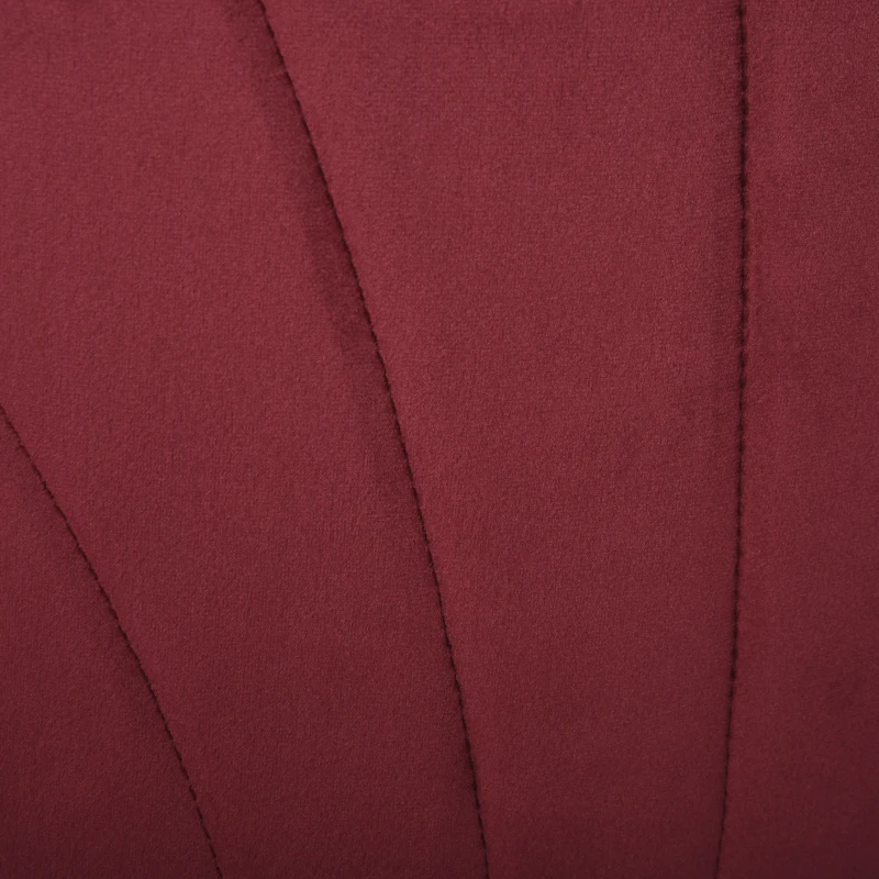 HOMCOM Set mit 2 Esszimmerstühlen Küchenstuhl aus Samt Bordeaux Metallbeine Schwarz Maße 52L x 54B x 79H cm