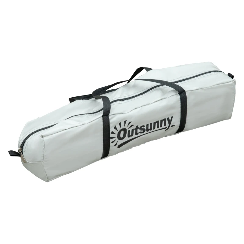Outsunny Regenschutzplane Sonnensegel Campingplane 5,55L x 5,5B m mit Zwei Hardcore Polyestergewebe High-Density 190T wasserdicht UV-beständig Leicht und Einfach zu Transportieren Grau