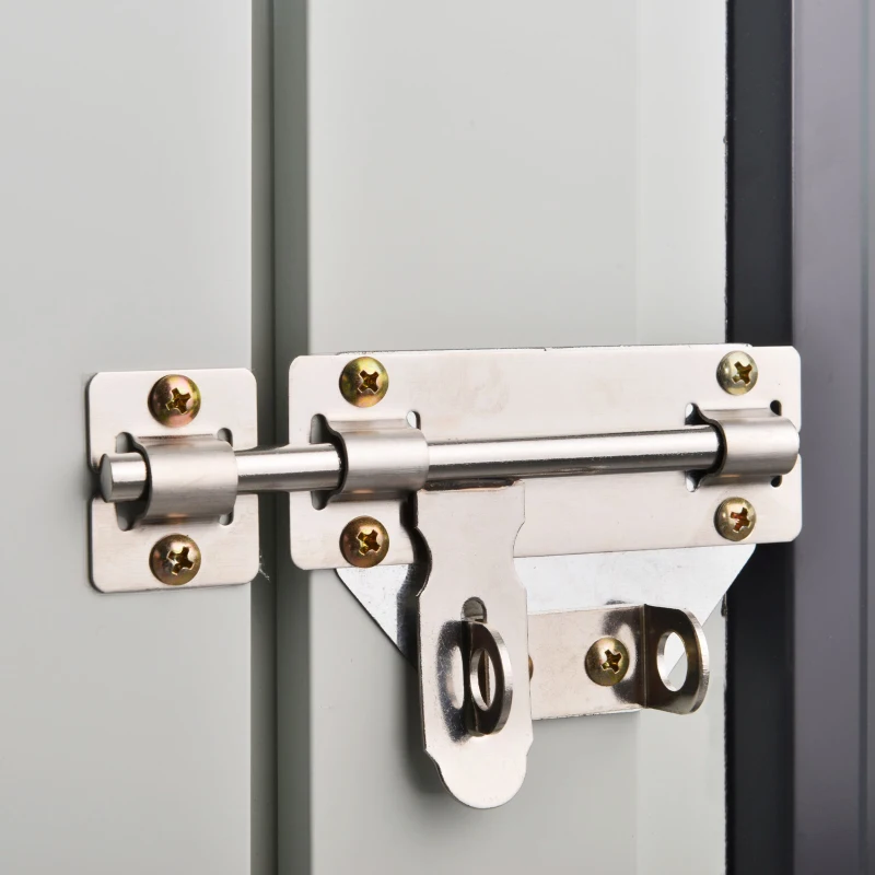 Outsunny Gartenschuppen - Geräteschuppen 1,26 m² - Mülltonnenunterstand - 2 abschließbare Türen - Abmessungen 147L x 86B x 134H cm - Stahlblech Schwarz Weiß