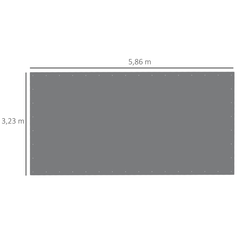 Outsunny Ersatzplane für 3 x 6 m Autounterstand mit 48 Bungee-Kugeln (nur Abdeckung, kein Rahmen enthalten)