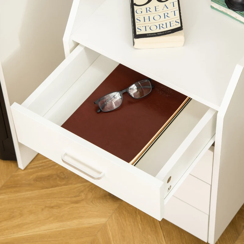 Vinsetto Bürocontainer Aufbewahrung auf Rollen 4 Schubladen MDF und Spanplatten dim. 40L x 36B x 65H cm weiß