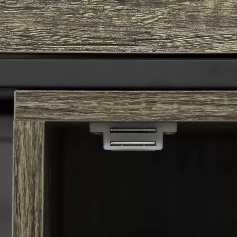 HOMCOM Küchenwagen auf Rollen mit Schublade - Maße 60 x 50 x 84,5 cm - Schwarz und Holzoptik