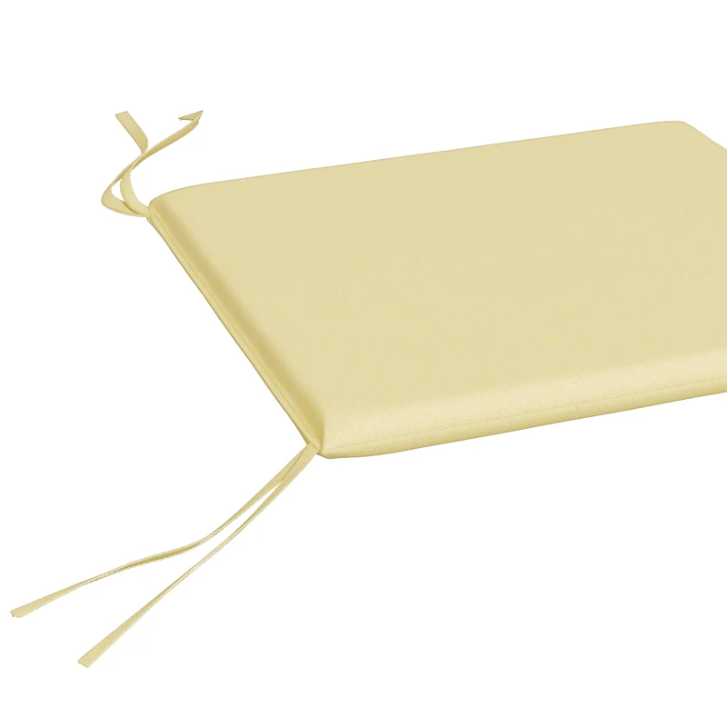 Outsunny Set mit 6 Gartenstuhlauflagen im Freien mit 3 cm Füllung aus Polyesterstoff in den Maßen 42L x 42B cm Beige