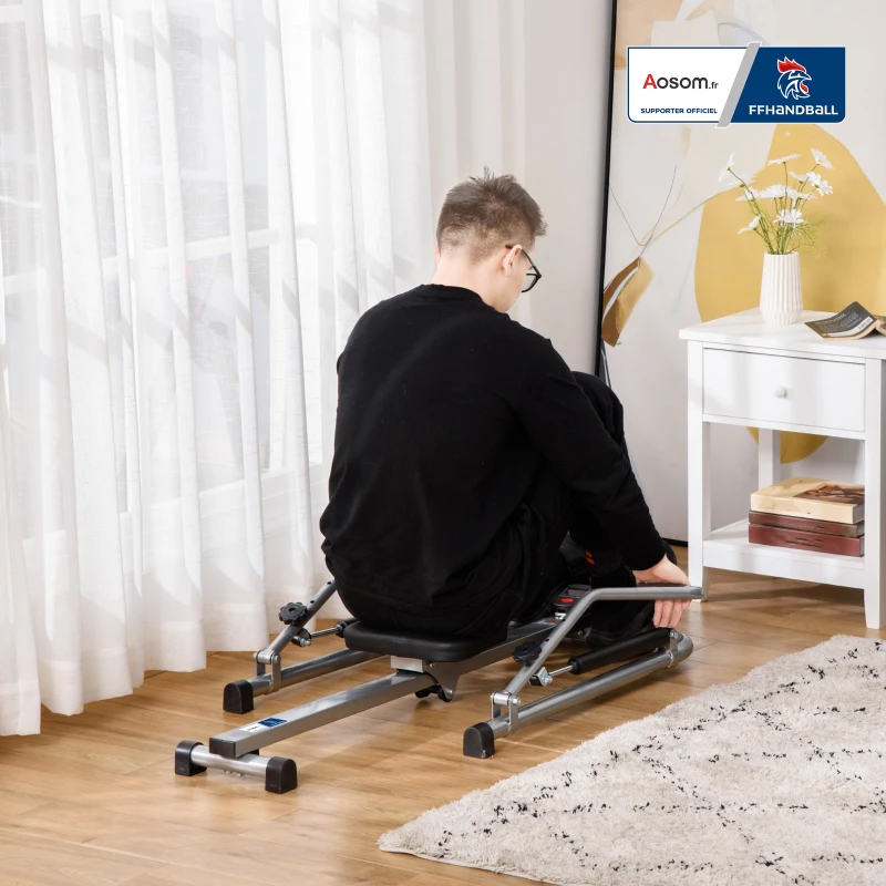 Klappbarer Heimtrainer, Widerstand in 3 Stufen, multifunktionales Display, Stahl