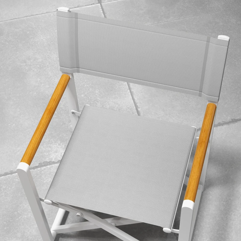 Outsunny Campingstuhl Klappstuhl mit atmungsaktivem Stoff für Garten, Angeln, Strand, Picknick Grau